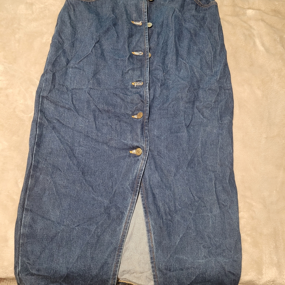 Denim Button-Down Skirt